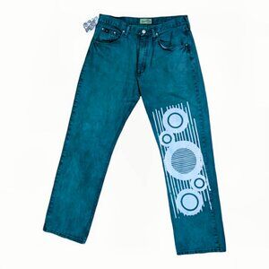 Emerald Rebellion: Upcycled Wrangler 20X Jeans